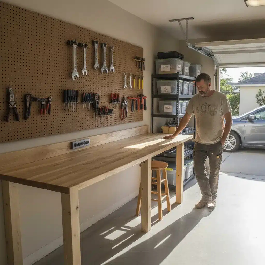 Finished custom garage workbench built for a Royal Palm Beach homeowner