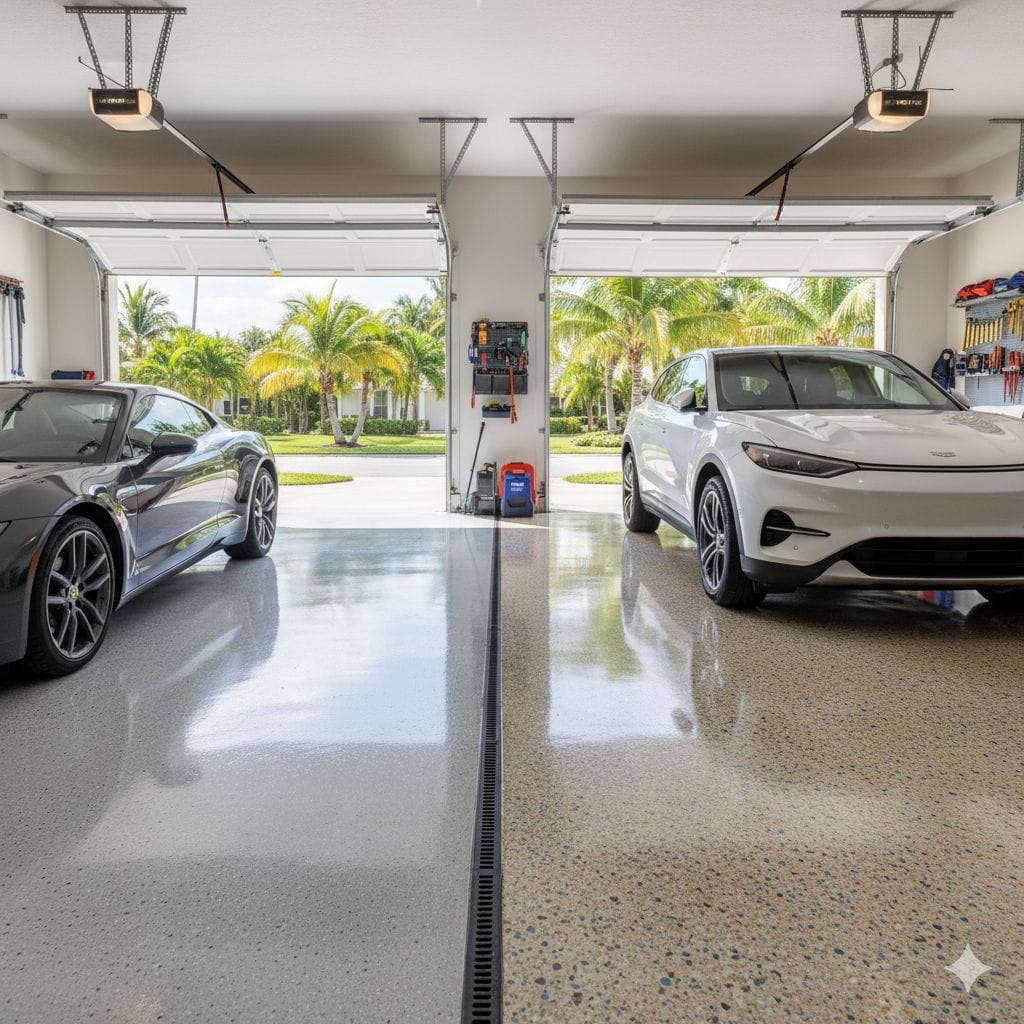 Epoxy vs. Polyaspartic for West Palm Beach Garages